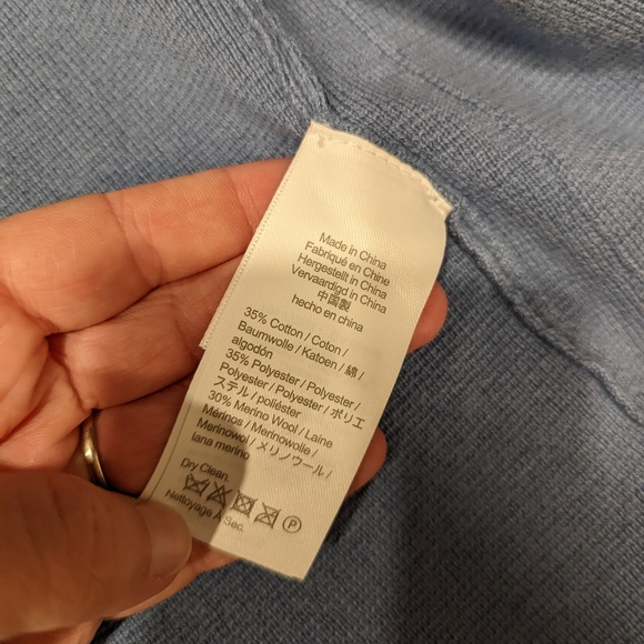 Women's Dusty Blue sweater blazer - Picture 4 of 6